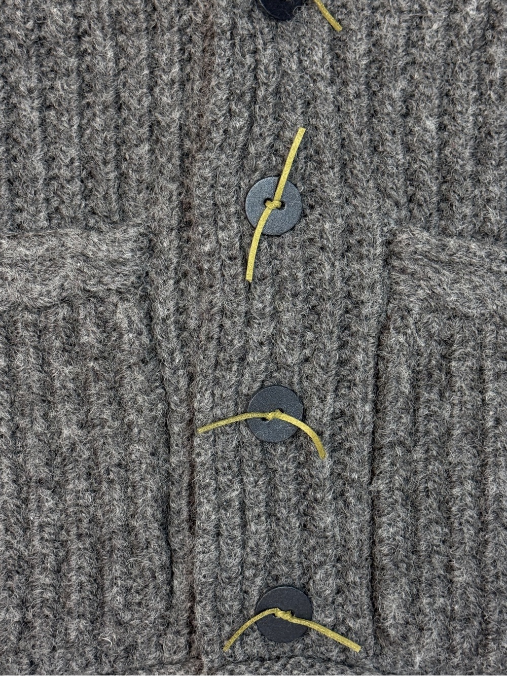 Simple Project Ribbed Knit Cardigan, Charcoal Grey - Picture 3 of 7